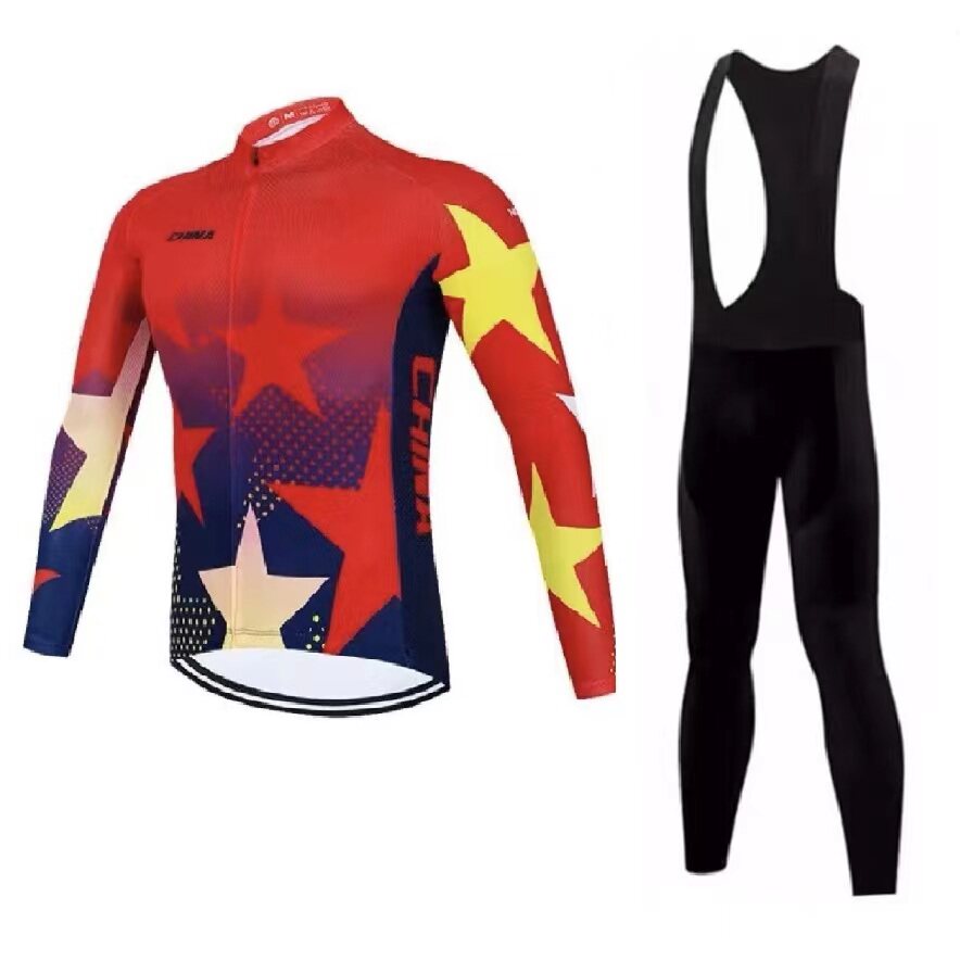 春夏季男女款长短袖薄款公路单车山地车骑行服套装中国风排汗透气