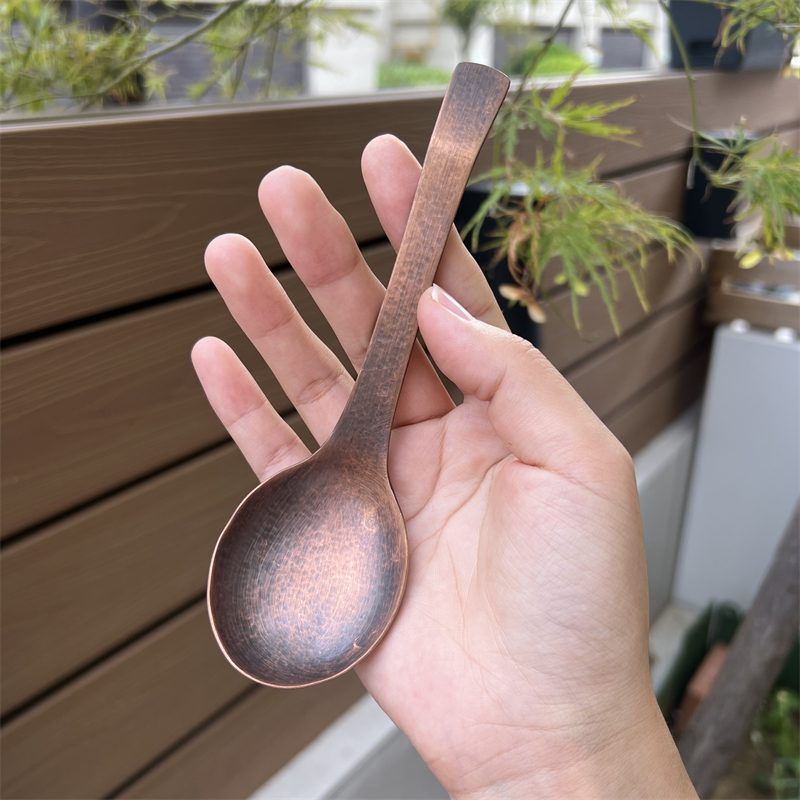 【紫铜】家用长柄加深大头汤勺喝汤勺拉面勺吃饭勺汤匙调羹粥勺