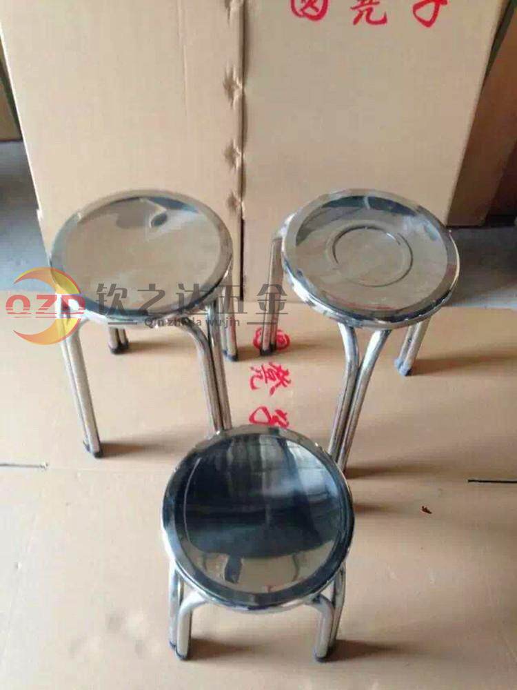 不锈钢凳金属圆凳子餐凳家用客厅坐凳子加固三脚圆凳子