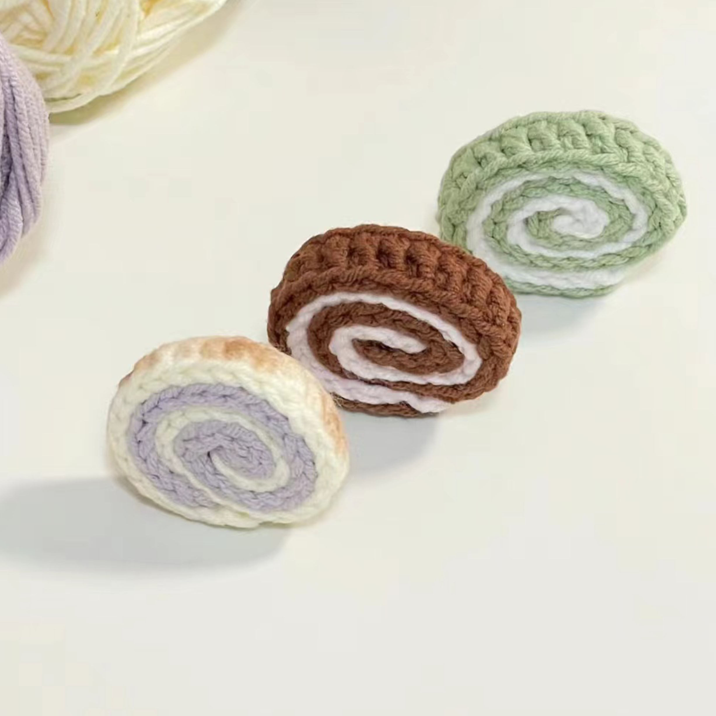 diy钩针虎皮瑞士卷蛋糕毛线手工编织材料包挂钥匙扣自制玩偶礼物,服饰配件/皮带/帽子/围巾,DIY编织材料包,淘宝优惠券,粉丝福利购,淘宝优惠卷