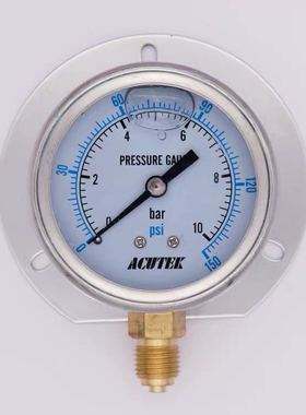ACUTEK 径向带边 船用 抗震 耐震压力表YN60T 10bar 1mpa G1/4
