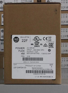 议价22F-D4P2N103 Rockwell  Powerflex 变频器 22FD4P2N103