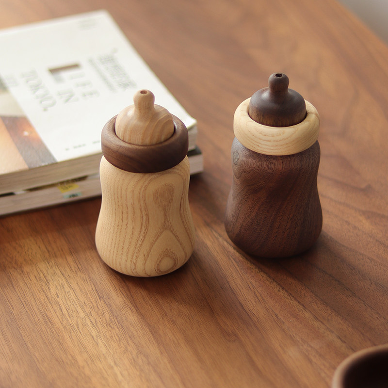 三思工房 黑胡桃木可爱牙签盒 创意实木奶瓶牙签罐 家用客厅 摆件,童装/婴儿装/亲子装,儿童演出服,淘宝优惠券,粉丝福利购,淘宝优惠卷