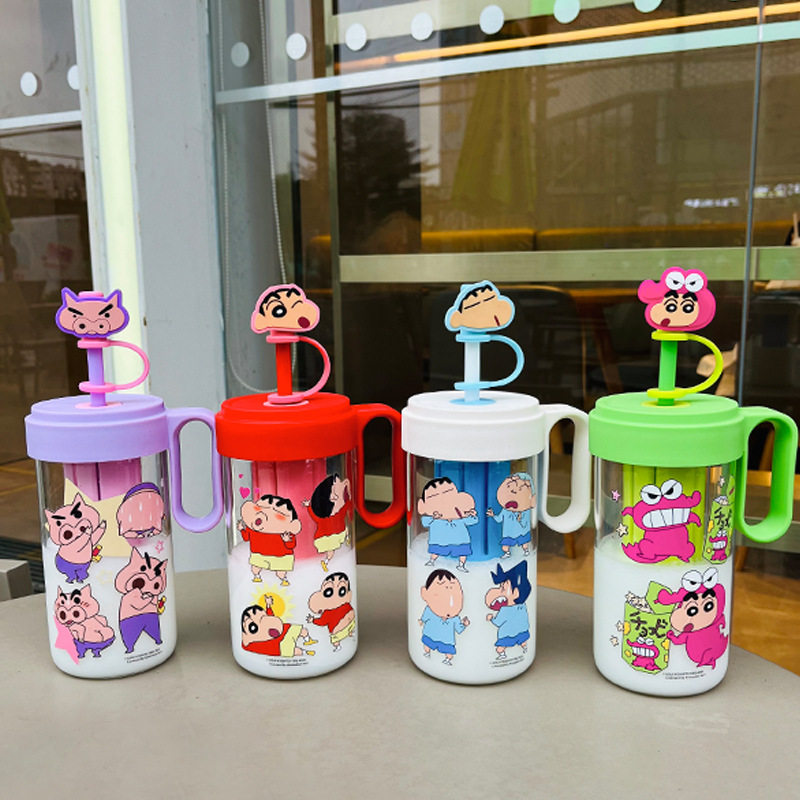 蜡笔小新吸管水杯2024新款女生高颜值学生tritan耐高温杯子办公室,农用物资,可移动滴灌袋,淘宝优惠券,粉丝福利购,淘宝优惠卷