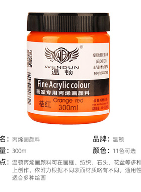 温顿画材300ml丙烯颜料DIY手绘室内外墙绘花盆彩绘颜料2L大桶装