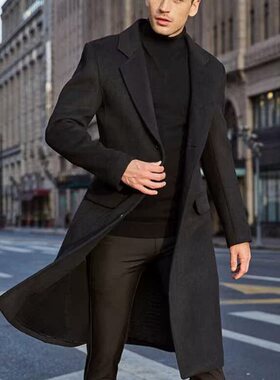 Long Jacket Jackets Clothes Winter Trench Coat for Men Man
