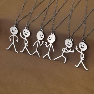 male female fun cartoon personality pendant couples necklace