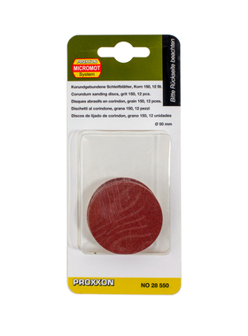 [28549 28550]12片装圆形背绒砂纸片德国PROXXON普洛克森迷你魔