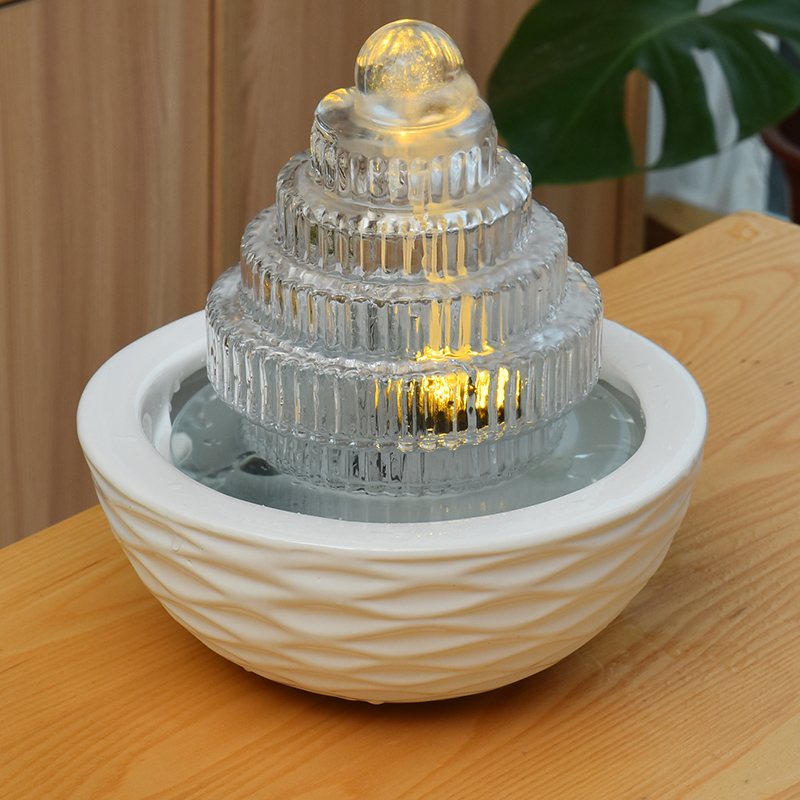 桌面流水喷泉摆件招财风