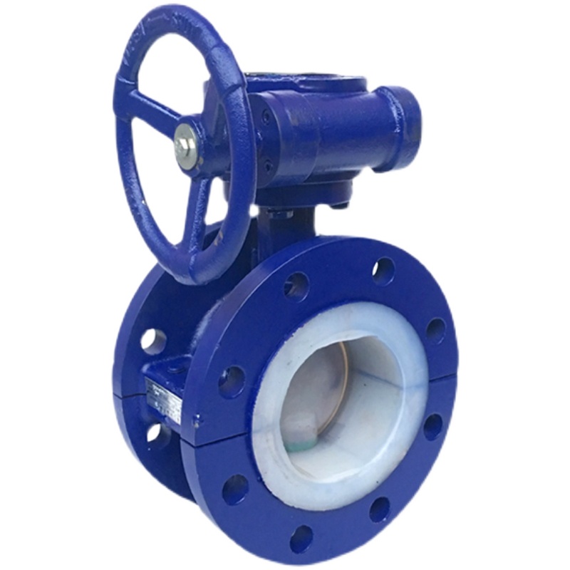 D341F46-16C 涡轮衬氟法兰蝶阀铸钢耐酸碱DN40 DN50 DN65DN80-100