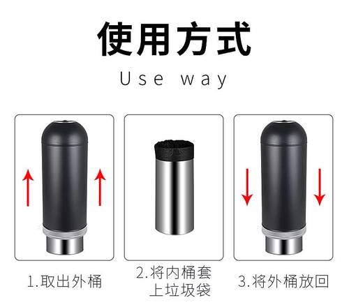 麦熟子弹头垃圾桶奶茶咖啡店商用大容量酒店立式不锈钢LOGO垃圾桶