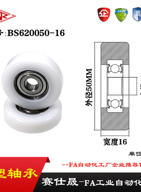 【赛仕晟】供应BS620050-16包塑轴承 高品质尼龙滑轮 高耐磨滚轮