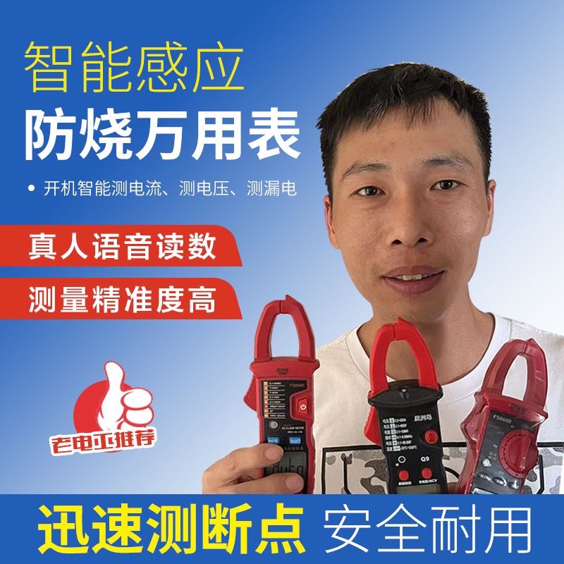 全自动智能语音防烧万用表电工钳流表电流表精准测漏电测断点