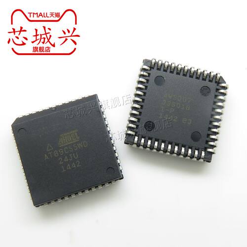 全新现货 AT89C55WD-24JU AT89C55WD 51单片机 微控制器 PLCC44脚