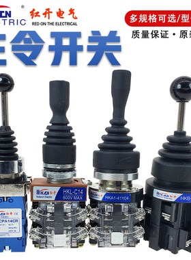 红开十字开关主令HKCPA-C22/24R自锁复位HKB-201 41Y04四换向摇杆