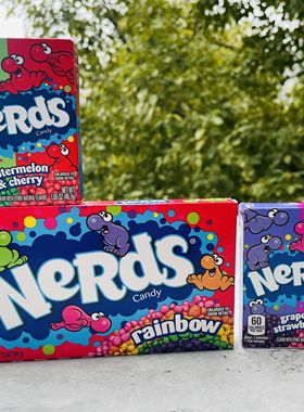 NERDS维卡乐的滋樱桃西瓜味糖/葡萄草莓味果汁糖46.7g美国进口
