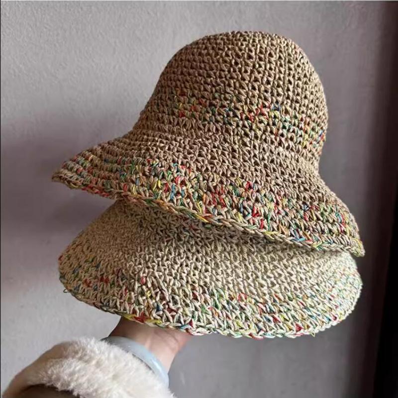 草编渔夫帽女夏季透气韩