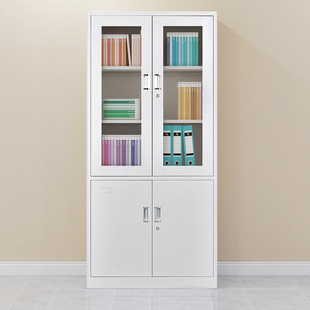 鑫胜文件柜铁皮柜大器械上玻璃门下铁门资料档案凭证柜储物柜带锁