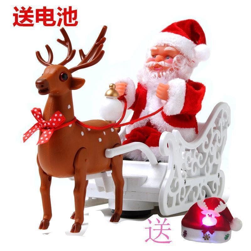新款鹿拉车耶诞老人音乐