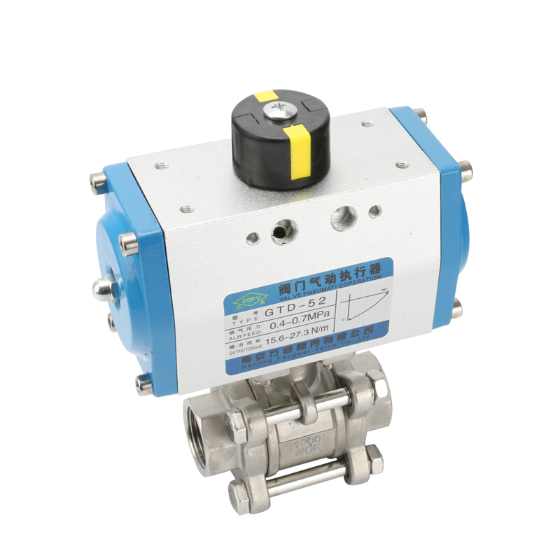 不锈钢气动球阀三片式丝