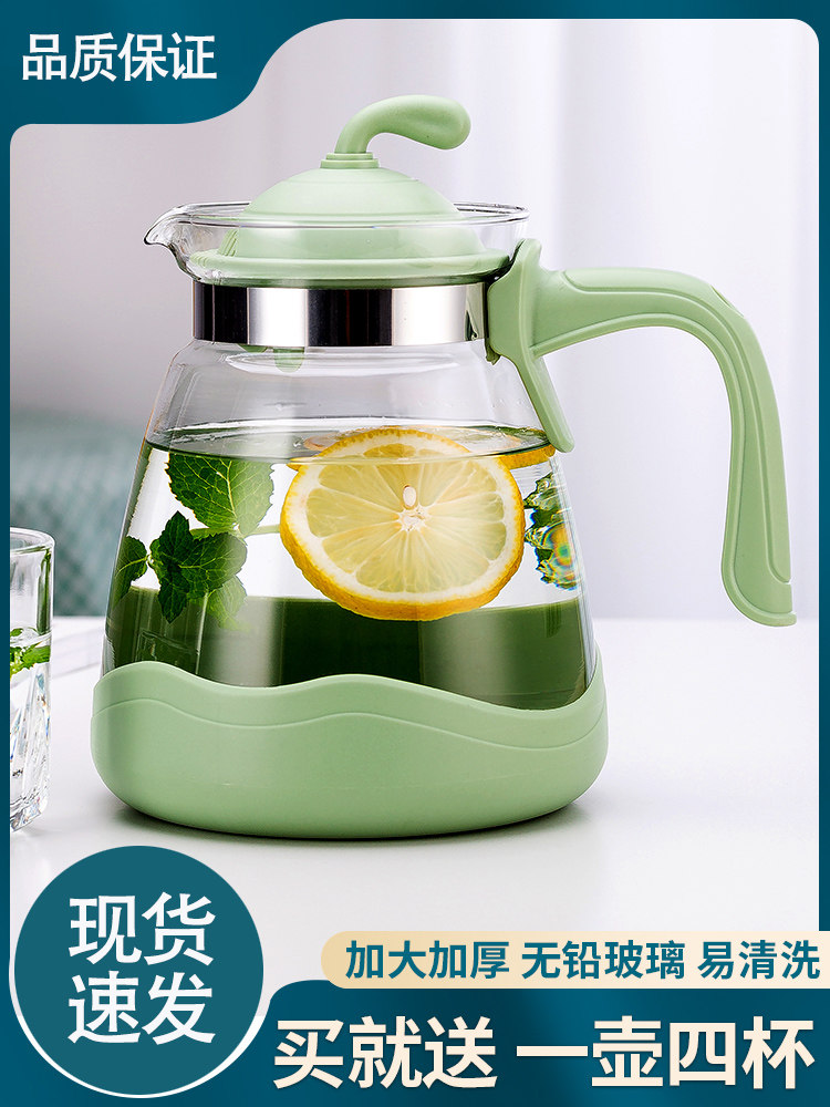 大容量玻璃冷水壶凉水壶耐高温泡茶壶花茶壶家用养生壶水杯套装,农用物资,苗木固定器/支撑器,淘宝优惠券,粉丝福利购,淘宝优惠卷