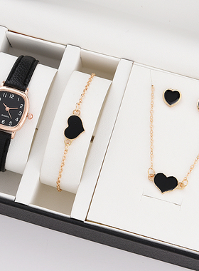 5PCS Set Watch For Women Luxury Leather Analog Ladies Quartz