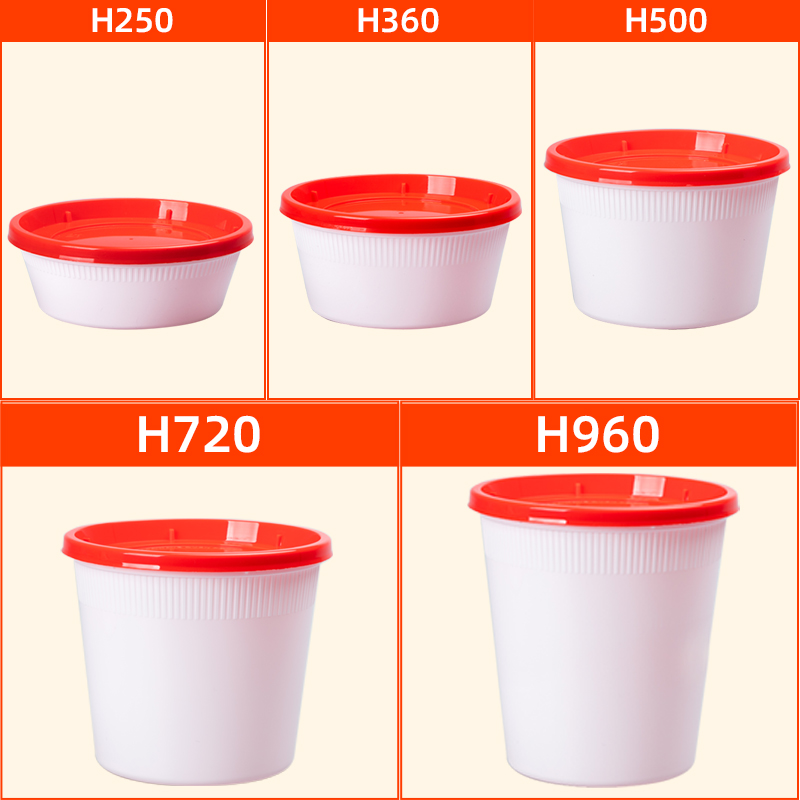 一次性塑料快餐盒白色圆