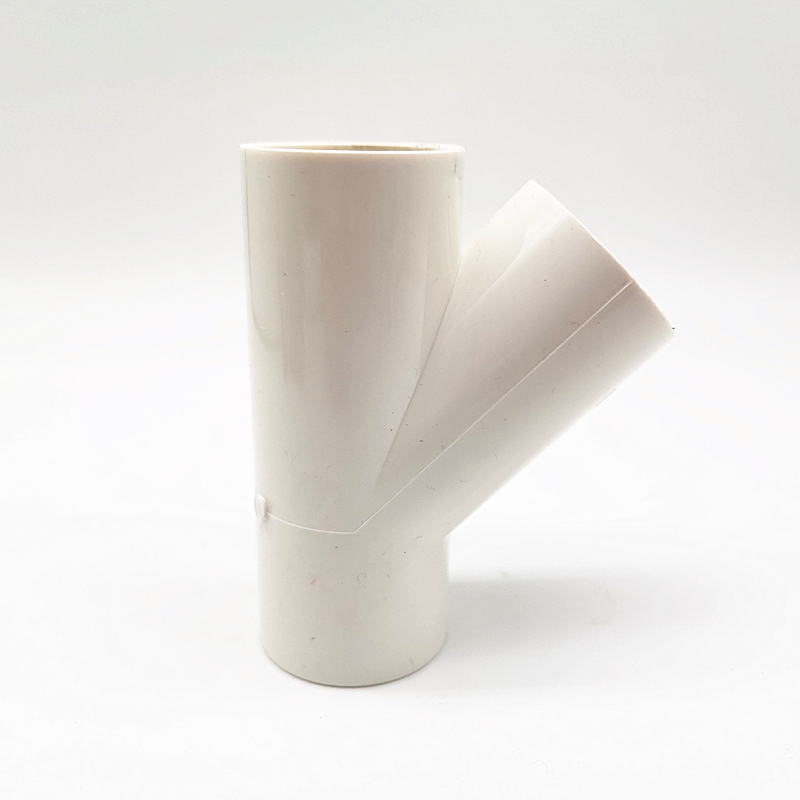 白色灰色国标 PVC斜三通给水管45度三通45度斜三通20mm 25Y型三通