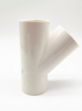 白色灰色国标 PVC斜三通给水管45度三通45度斜三通20mm 25Y型三通