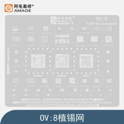 天玑700/810/930植锡网MT6833V/6855V骁龙685/SM6375/CPU植株钢网