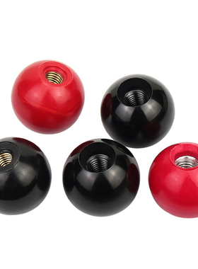 M4M8-M16胶木手柄球塑料圆球操作杆球头把手红色铜芯黑铁心电木球