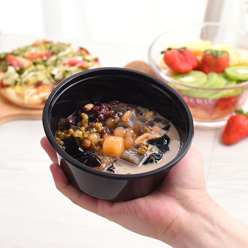 圆形一次性餐盒透明塑料