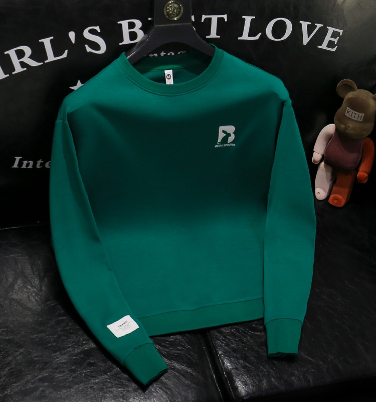 MAROLIO~打破纯色单调！男士圆领卫衣2023秋季新款潮牌刺绣打底衫