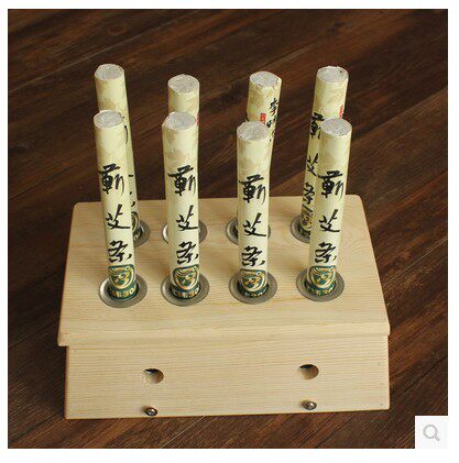 包邮实木制八孔艾灸盒温灸盒腰腹部艾灸器具艾条熏艾盒温灸器