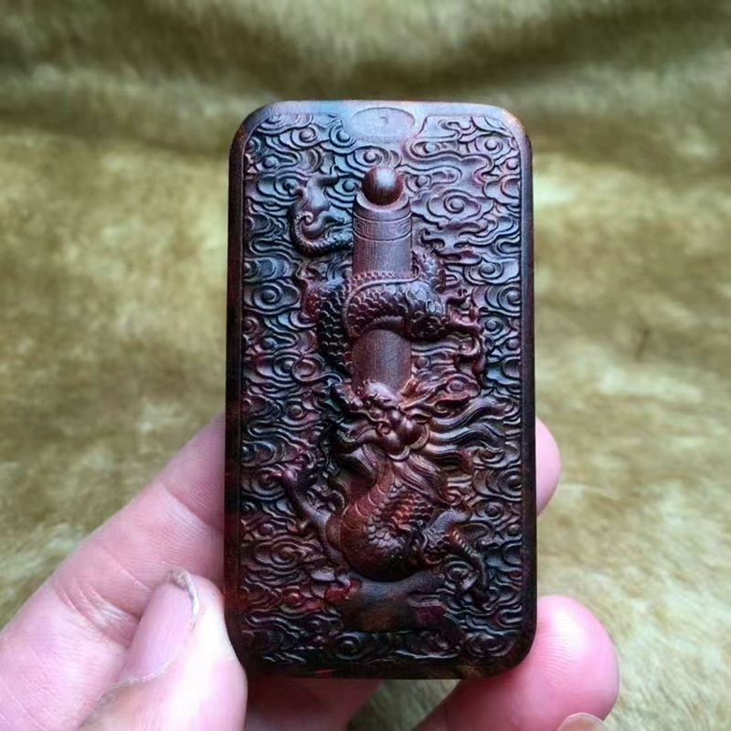 龙年木牌实黄花梨雕刻挂