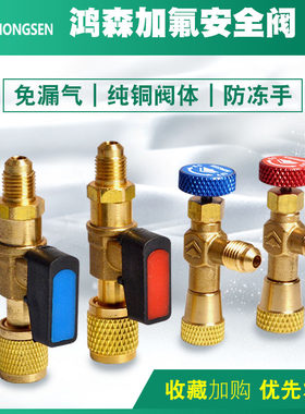 鸿森加氟安全阀空调加液安全阀冷媒转换头冲氟利昂转换头阀门配件