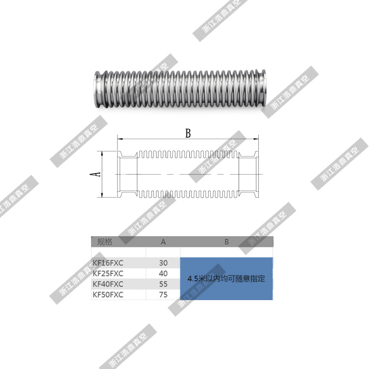 真空波纹管柔性快装软不