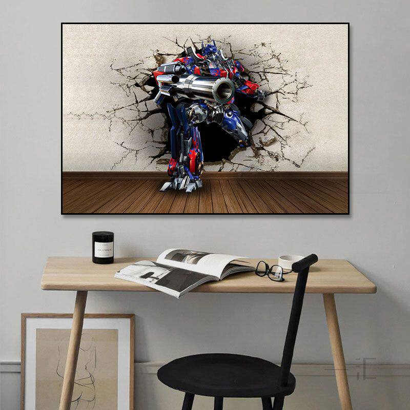 变形金刚挂画儿童房男生卧室沙发现代装饰画