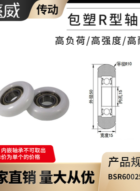 慈威圆弧球面型进口包塑轴承尼龙滑轮高耐磨塑料轴承BSR600250-15