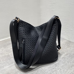 潮牌新款多功能牛津布单肩包女士百搭网格双肩大容量休闲包斜挎包