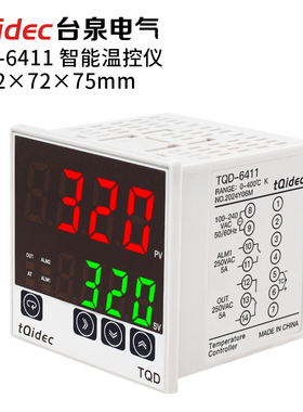 tqidec台泉电气智能温控仪TQD-6411数字显示K型输入PID调节温控器