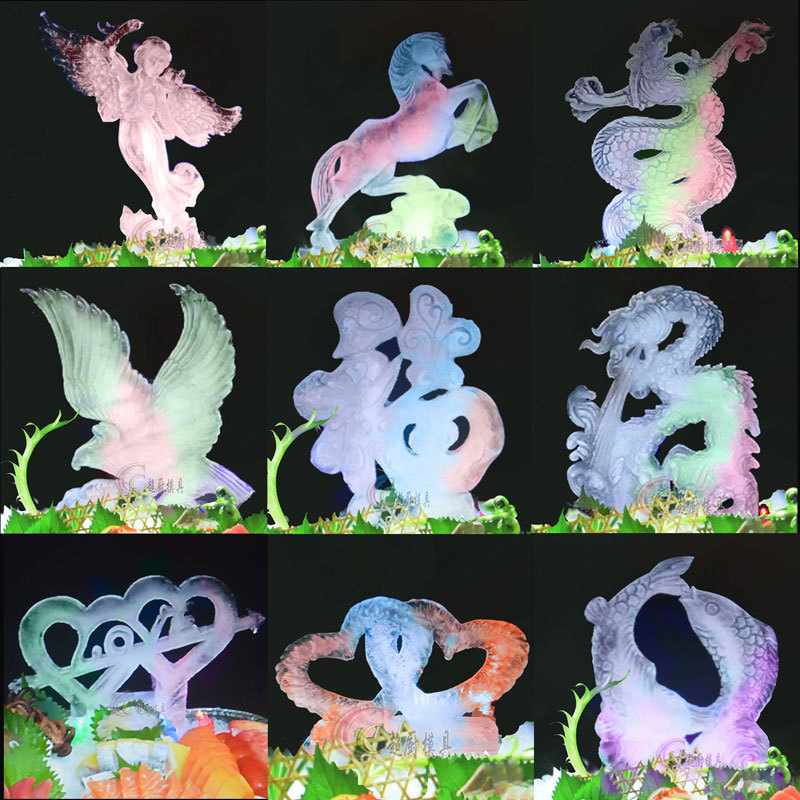 创意刺身冰雕模具厨师做菜工具大型立体冰柱摆盘装饰盐雕硅胶磨具
