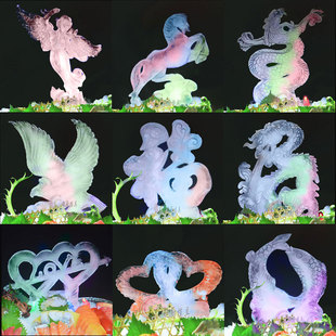 创意刺身冰雕模具厨师做菜工具大型立体冰柱摆盘装饰盐雕硅胶磨具