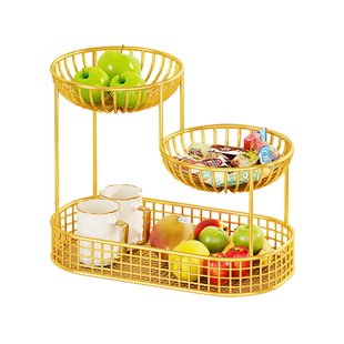 客厅茶几多层水果盘零食摆放盘桌上水果篮收纳架家用水果篮置物架