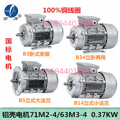 4极0.37KW方力铝壳三相电机YSYE2/YE3/FL-71M2-4/63M4-4全铜芯370