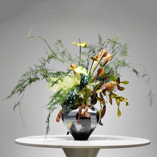 仿真花盆景摆件客厅餐桌花艺家居饰品高端酒店会所装 新中式 饰假花