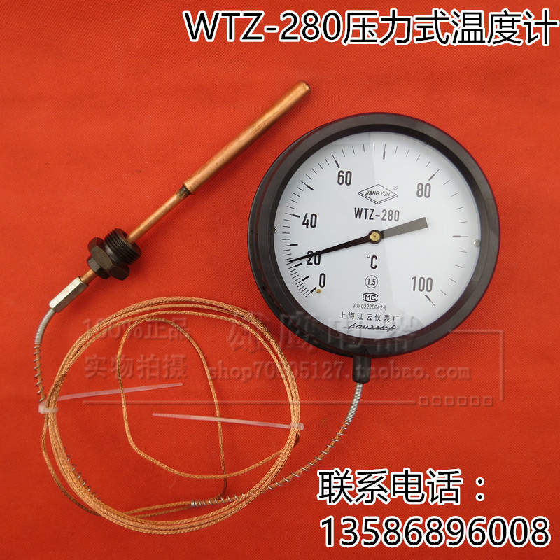 WTZ/Q-280压力式温度计锅炉用指针温度计表工业用温度计带探头