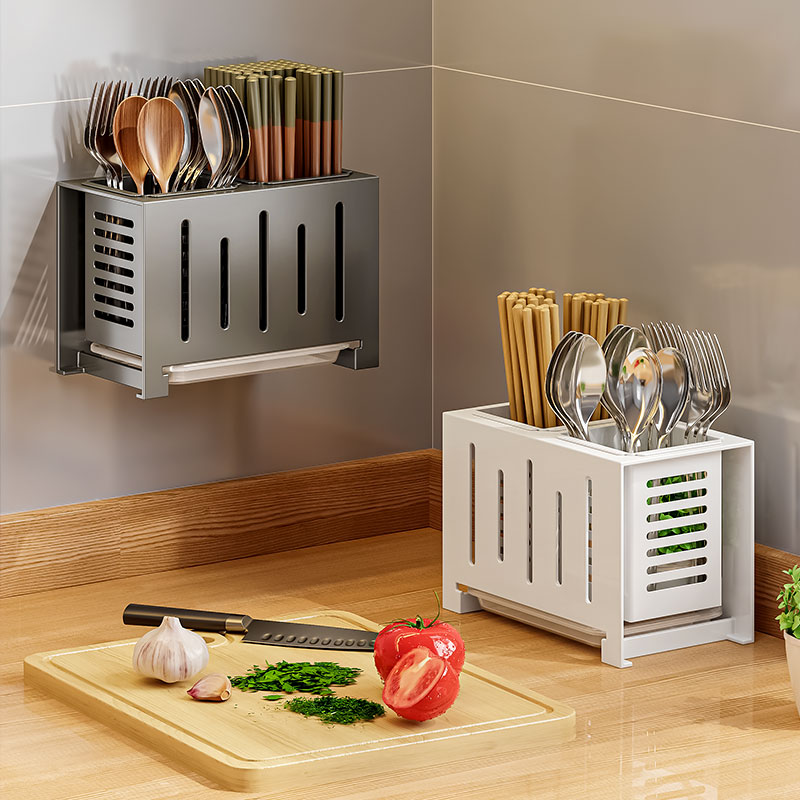 304不锈钢筷子笼厨房家用落地双筷笼筷筒防霉沥水筷篓盒收纳勺子