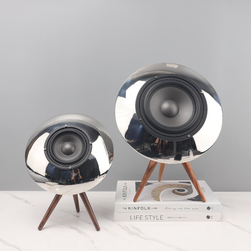 北欧创意银色金属三脚蓝牙音响低音炮摆件客厅卧室酒店家居装饰品