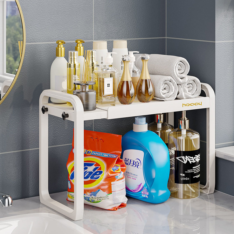 轻奢双层托盘家用放茶杯水杯长方形浴室收纳金属盘子茶盘置物架